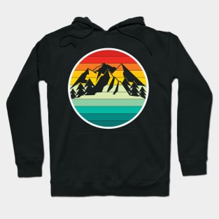 Vintage Sunrise Sunset Camping Hiking Mountain Hiker Hoodie